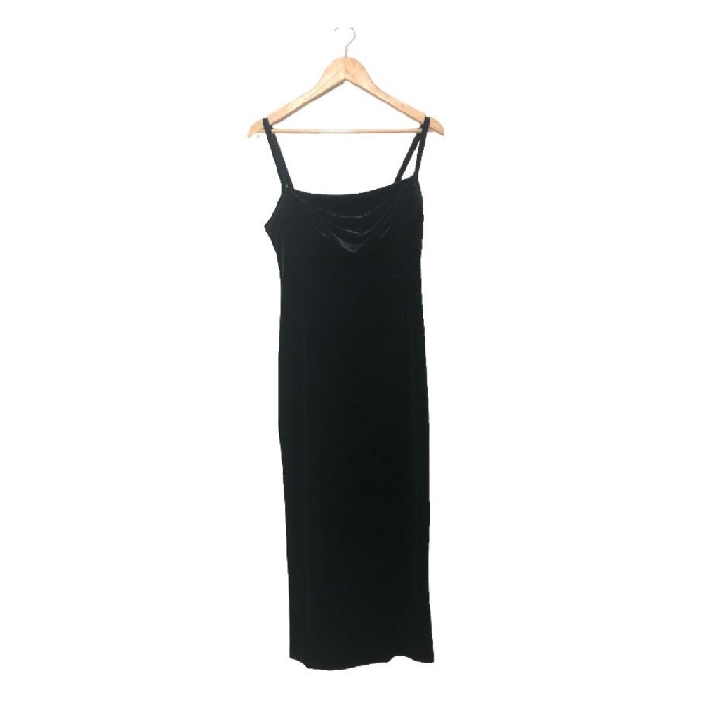 Black Suede Evening Gown
